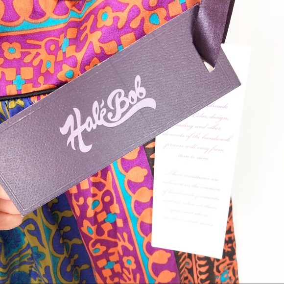 HALE BOB BOHO STRAPLESS SILK NECKLINE TIE DRESS - Picture 3 of 6